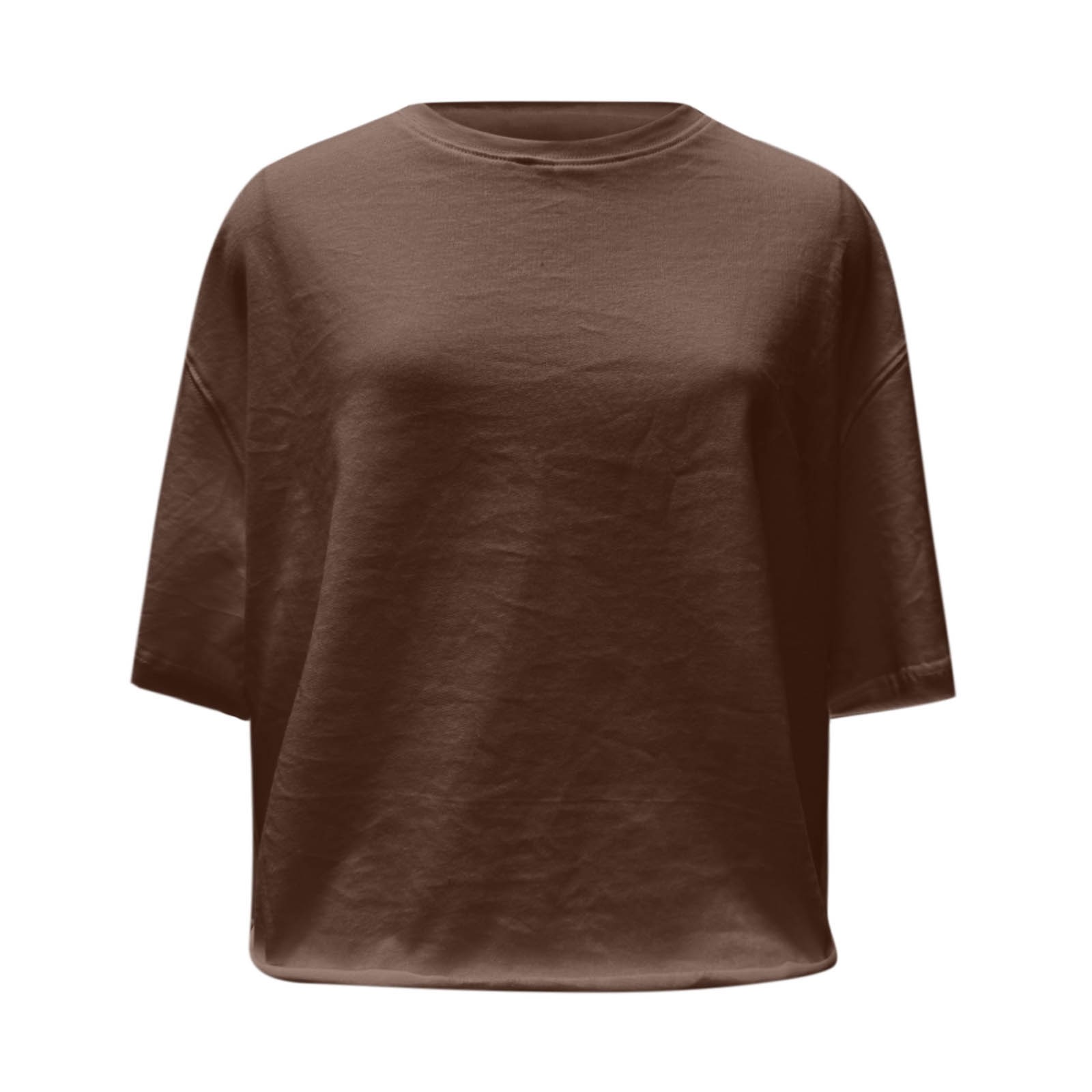 thumbnail image 4 of Camiseta de manga corta para yoga para mujer - Corte holgado, poliéster-spandex ligero, top deportivo informal para actividades en interiores y exteriores, 4 of 4